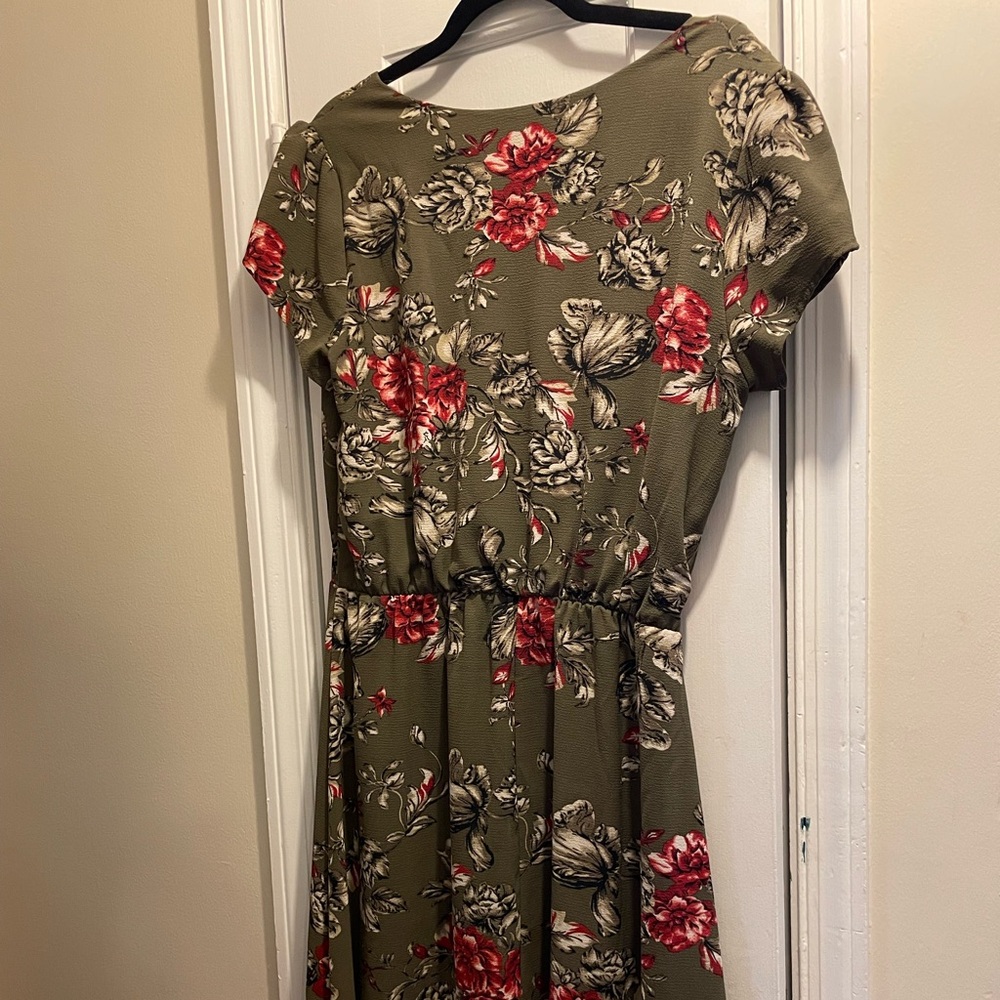 Green floral dress